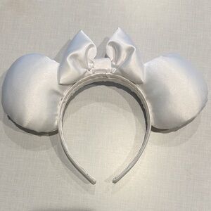 White Mouse Ears Headband with Bow